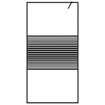 Parete Doccia Walk in Nero 100x195 cm Vetro Trasparente ESG