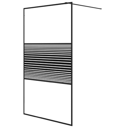 Parete Doccia Walk in Nero 115x195 cm Vetro Trasparente ESG | homemem39