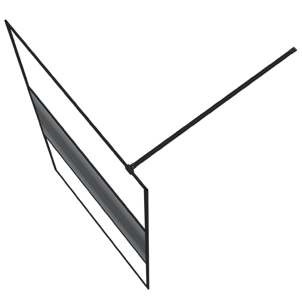 Parete Doccia Walk in Nero 115x195 cm Vetro Trasparente ESG - homemem39