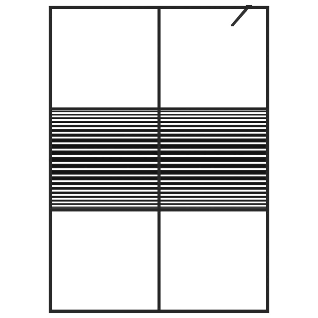 Parete Doccia Walk in Nero 140x195 cm Vetro Trasparente ESG - homemem39