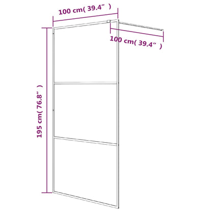 Parete Doccia Walk in Bianca 100x195 cm Vetro Trasparente ESG | homemem39