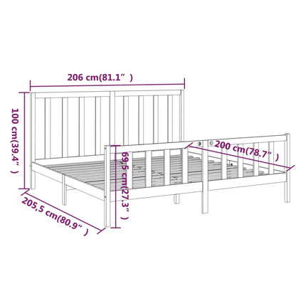 Giroletto Nero in Legno Massello di Pino 200x200 cm | homemem39