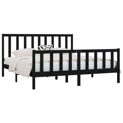 Giroletto Nero in Legno Massello 200x200 cm | homemem39