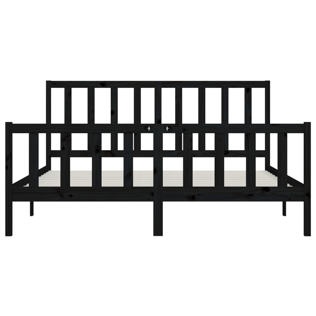 Giroletto Nero in Legno Massello 200x200 cm | homemem39