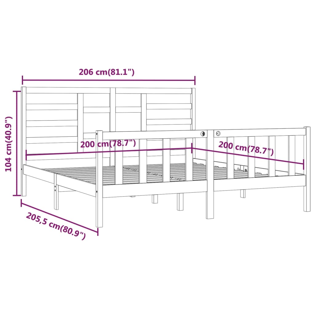 Giroletto Grigio in Legno Massello di Pino 200x200 cm | homemem39