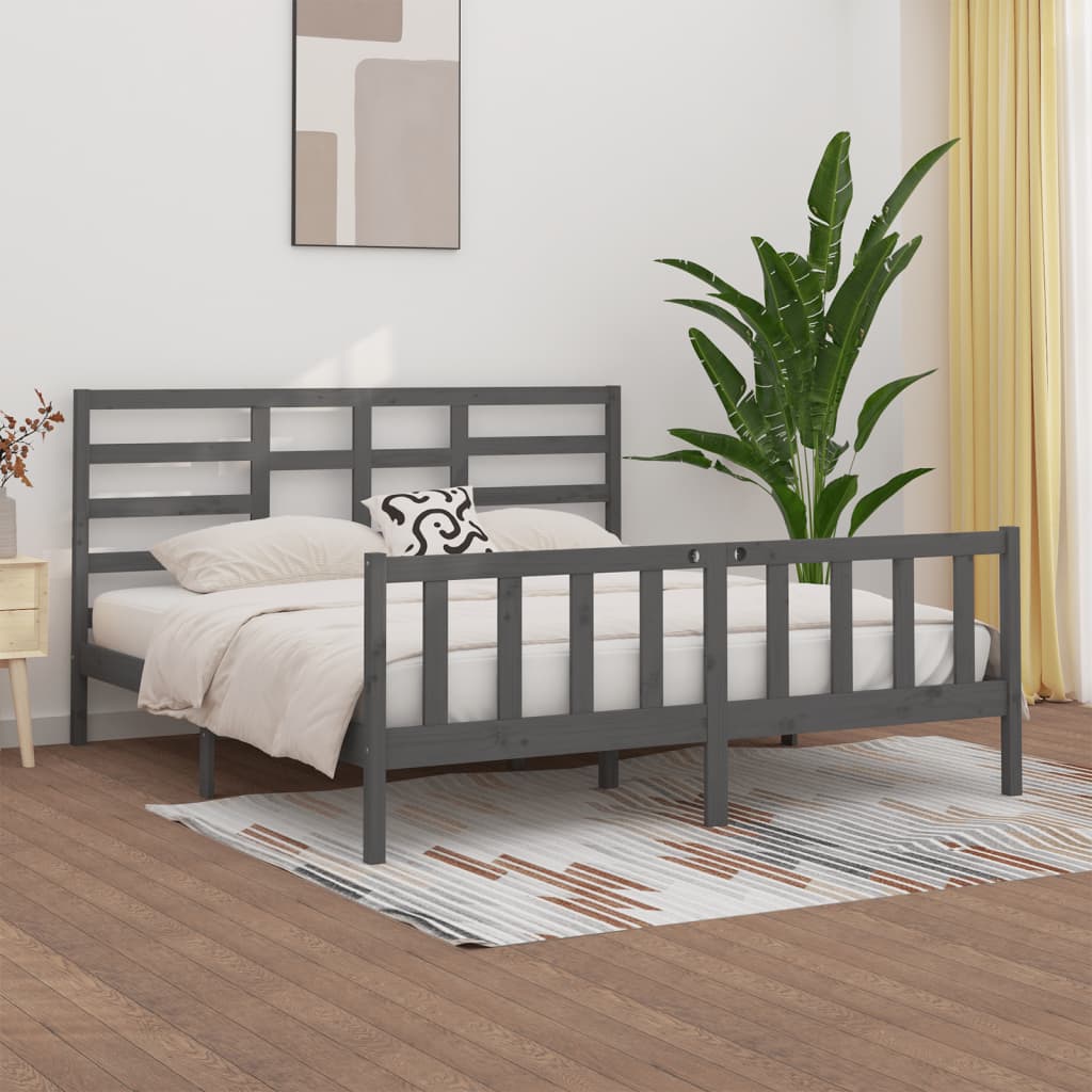 Giroletto Grigio in Legno Massello di Pino 200x200 cm | homemem39
