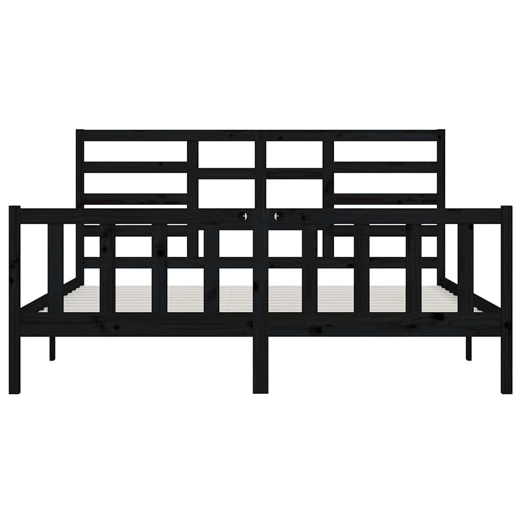 Giroletto Nero in Legno Massello di Pino 200x200 cm | homemem39