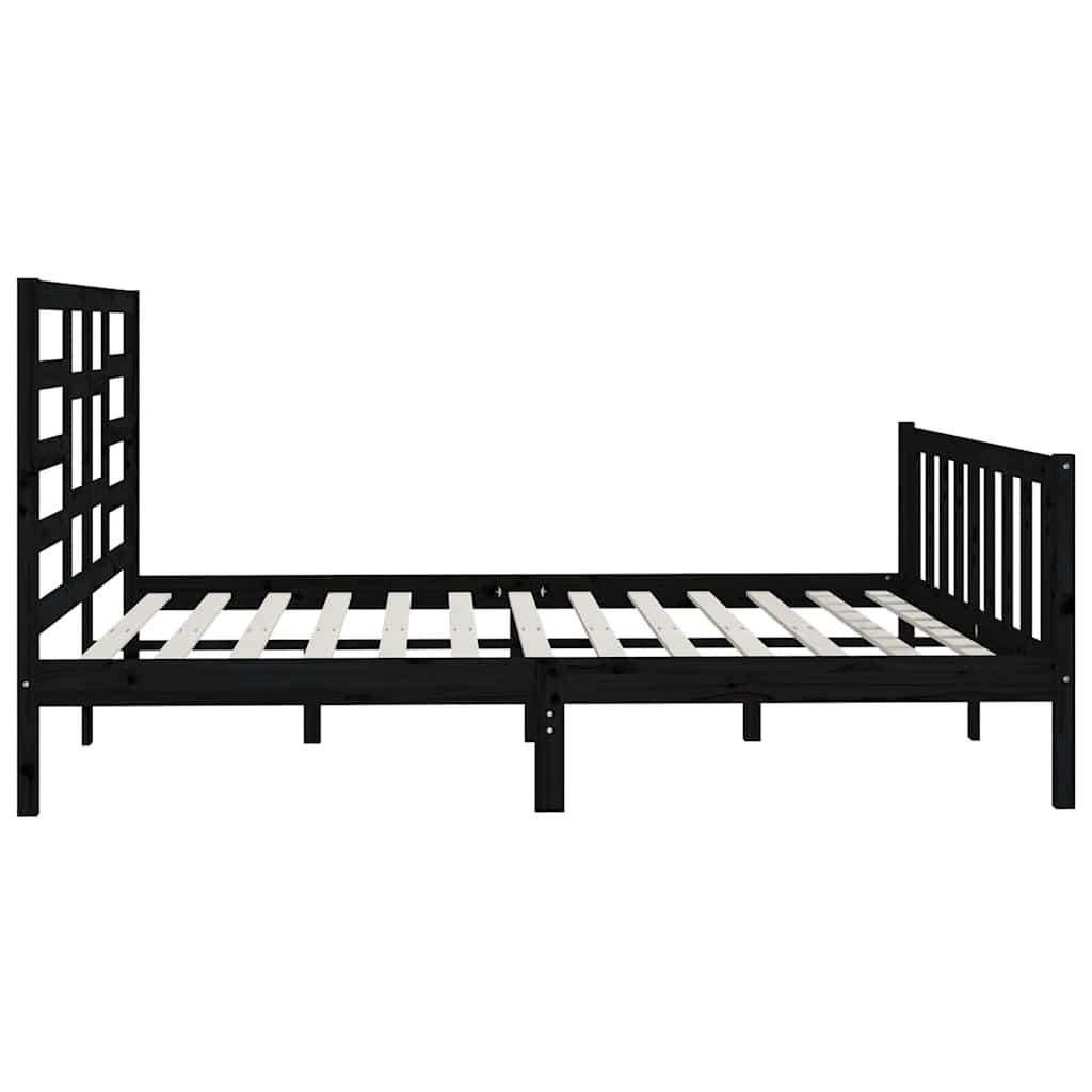 Giroletto Nero in Legno Massello di Pino 200x200 cm | homemem39