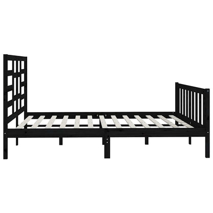 Giroletto Nero in Legno Massello di Pino 200x200 cm | homemem39