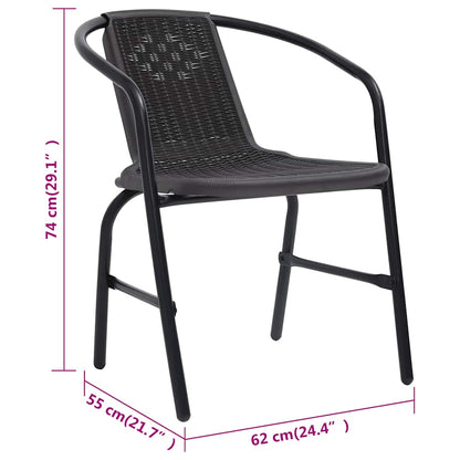 Sedie da Giardino 8 pz in Plastica Rattan e Acciaio 110 kg | homemem39