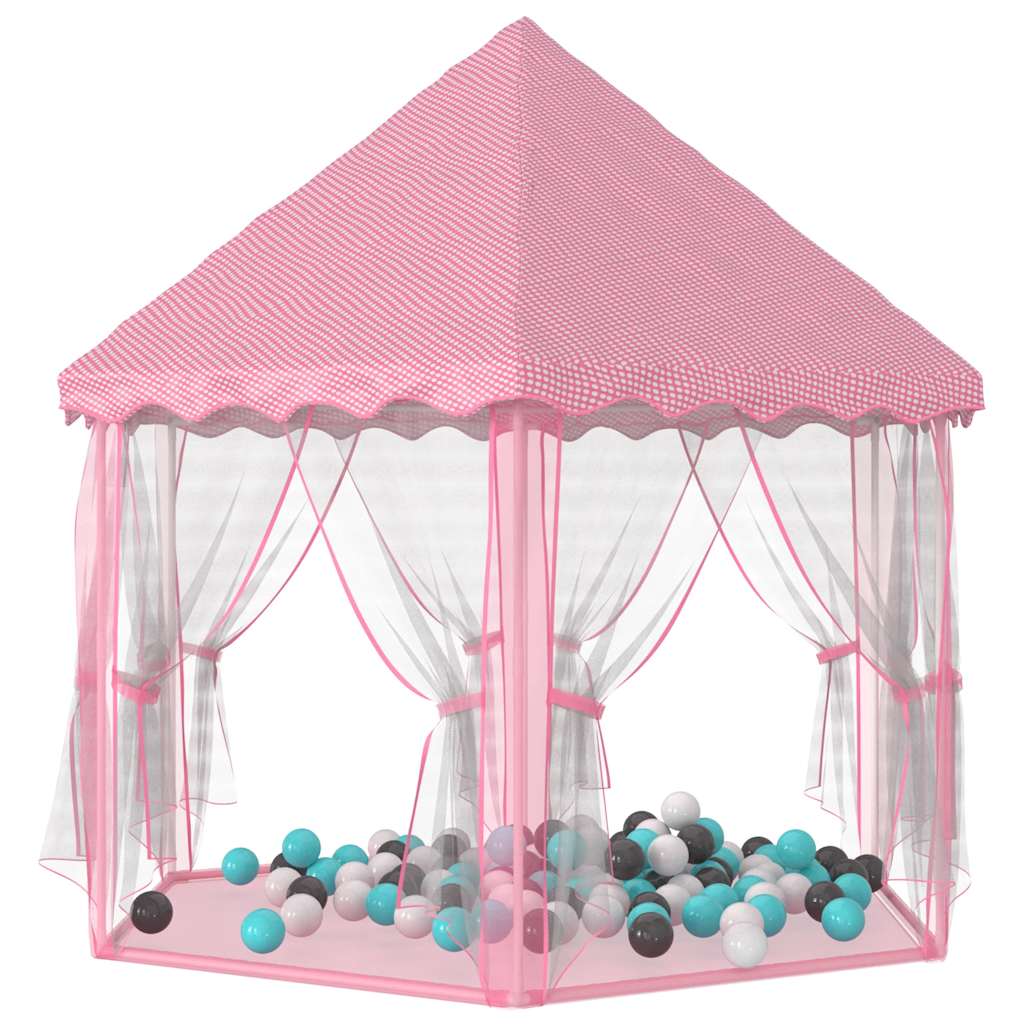 Tenda da Gioco Principessa con 250 Palline 133x140 cm Rosa - homemem39