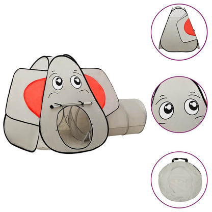 Tenda Gioco Bambini Elefante Grigio 250 Palline 174x86x101 cm - homemem39