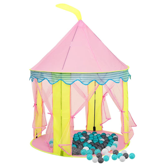 Tenda da Gioco per Bambini Rosa con 250 Palline 100x100x127 cm - homemem39