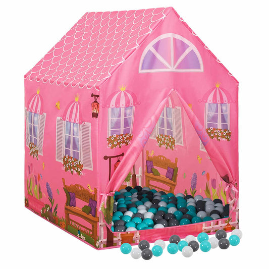 Tenda da Gioco per Bambini Rosa con 250 Palline 69x94x104 cm - homemem39