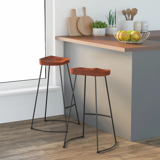 Sgabelli da Bar Gavin 2 pz 50x40x78 cm Legno Massello di Mango - homemem39