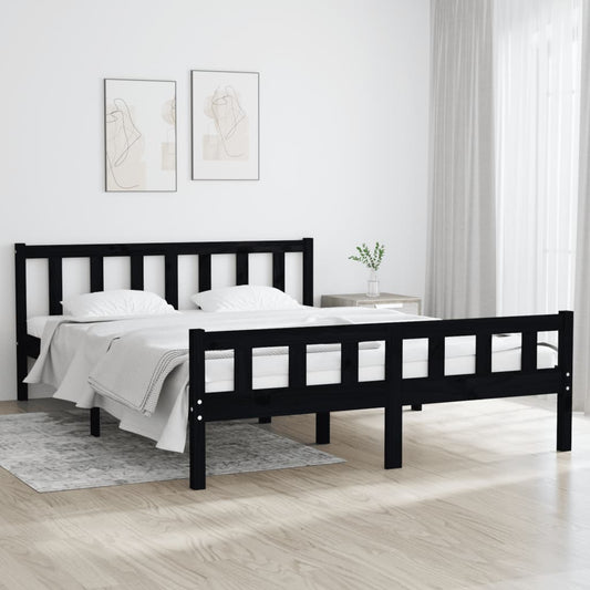 Giroletto Nero in Legno Massello 120x200 cm - homemem39