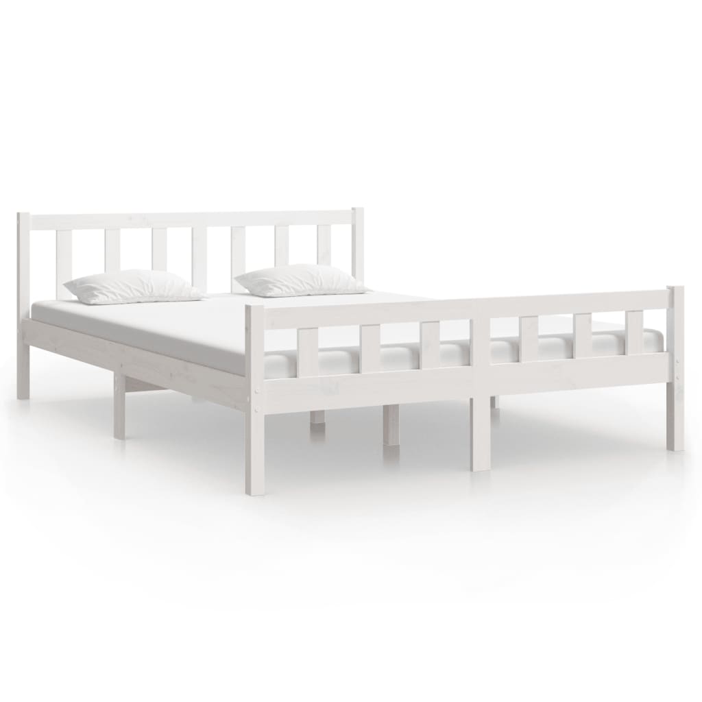 Giroletto Bianco in Legno Massello 150x200 cm King Size - homemem39