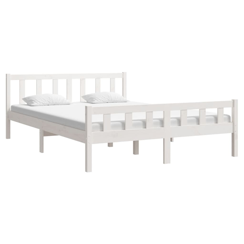 Giroletto Bianco in Legno Massello 150x200 cm King Size - homemem39