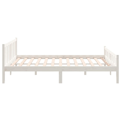 Giroletto Bianco in Legno Massello 150x200 cm King Size - homemem39