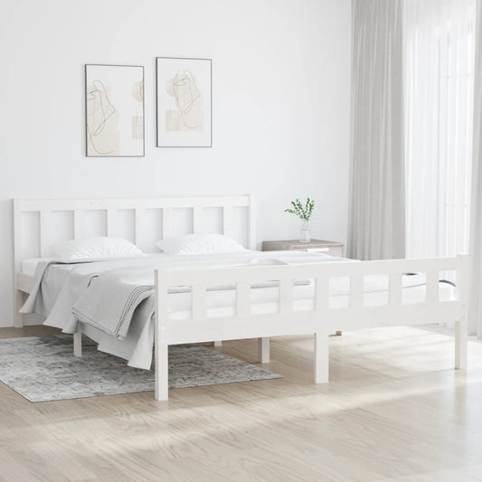 Giroletto Bianco in Legno Massello 150x200 cm King Size - homemem39