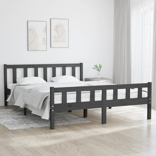 Giroletto Grigio in Legno Massello 150x200 cm King Size - homemem39
