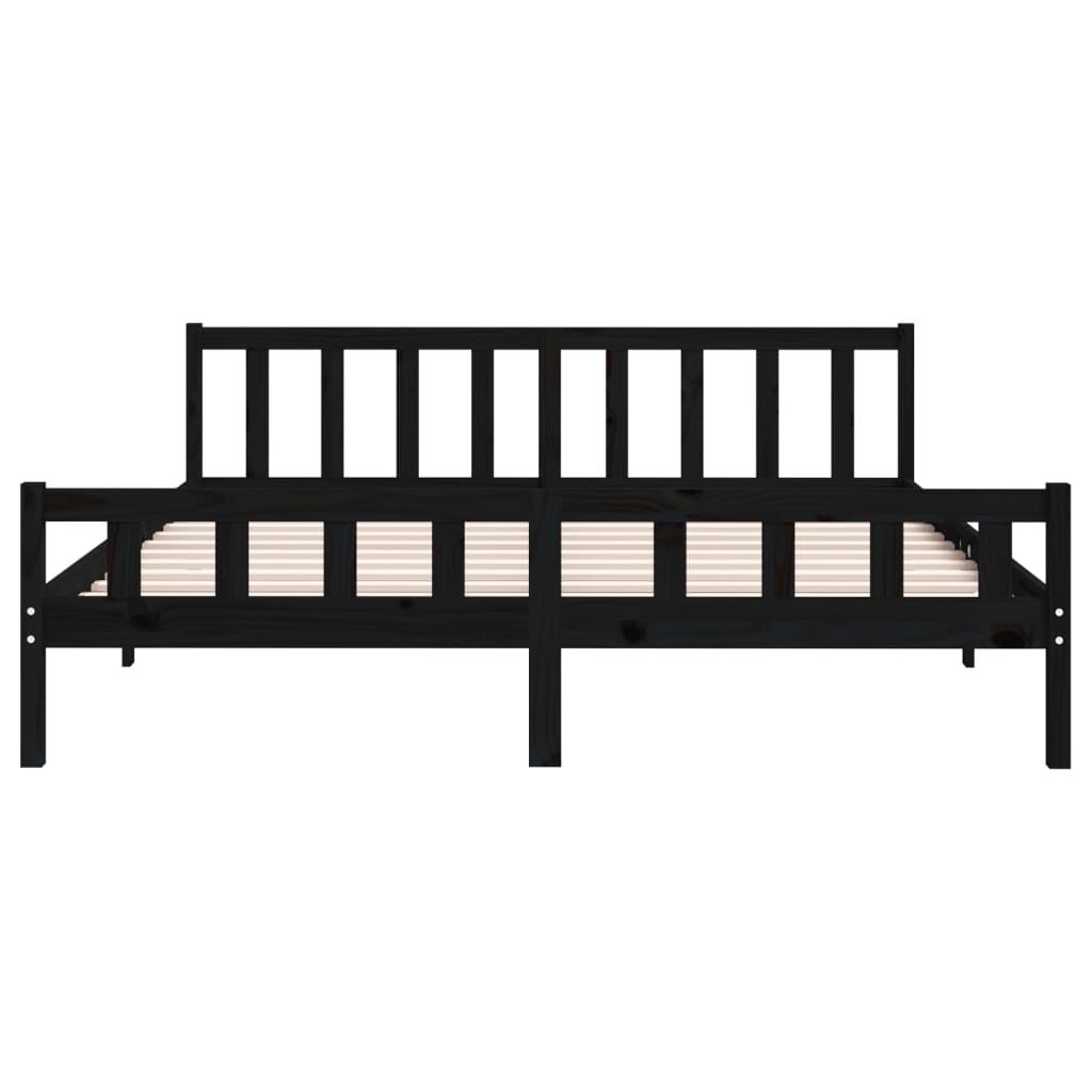 Giroletto Nero in Legno Massello 160x200 cm - homemem39