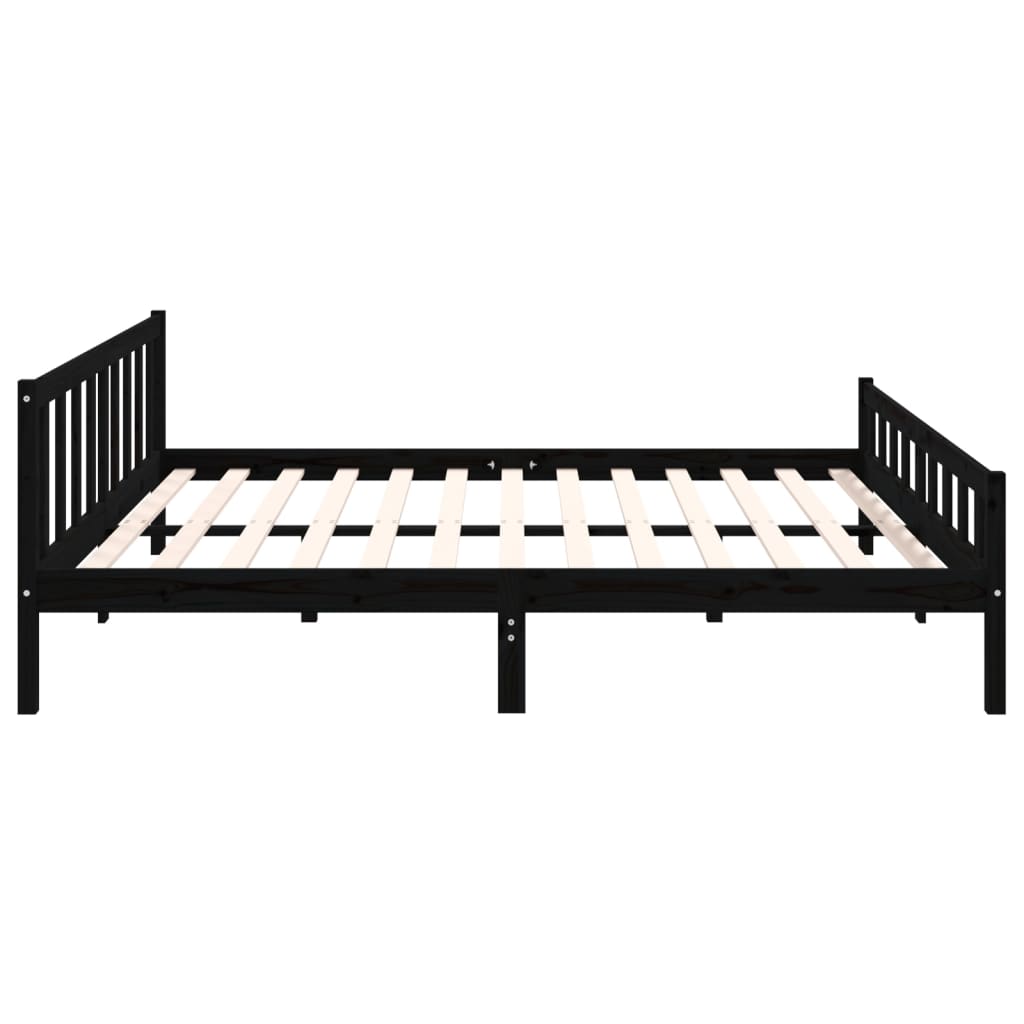 Giroletto Nero in Legno Massello 160x200 cm - homemem39