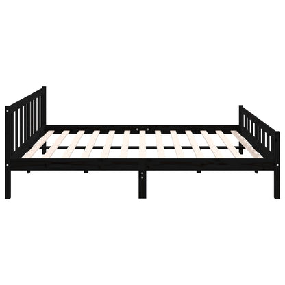 Giroletto Nero in Legno Massello 160x200 cm - homemem39