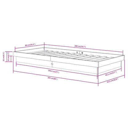 Giroletto Bianco in Legno Massello 90x200 cm | homemem39