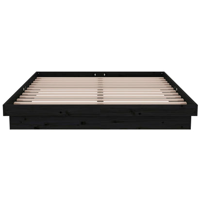 Giroletto Nero in Legno Massello 150x200 cm King Size - homemem39