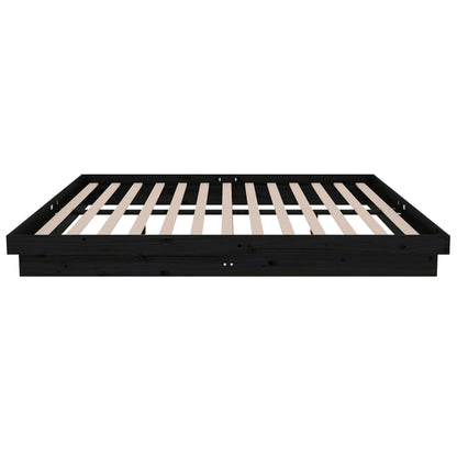 Giroletto Nero in Legno Massello 150x200 cm King Size - homemem39