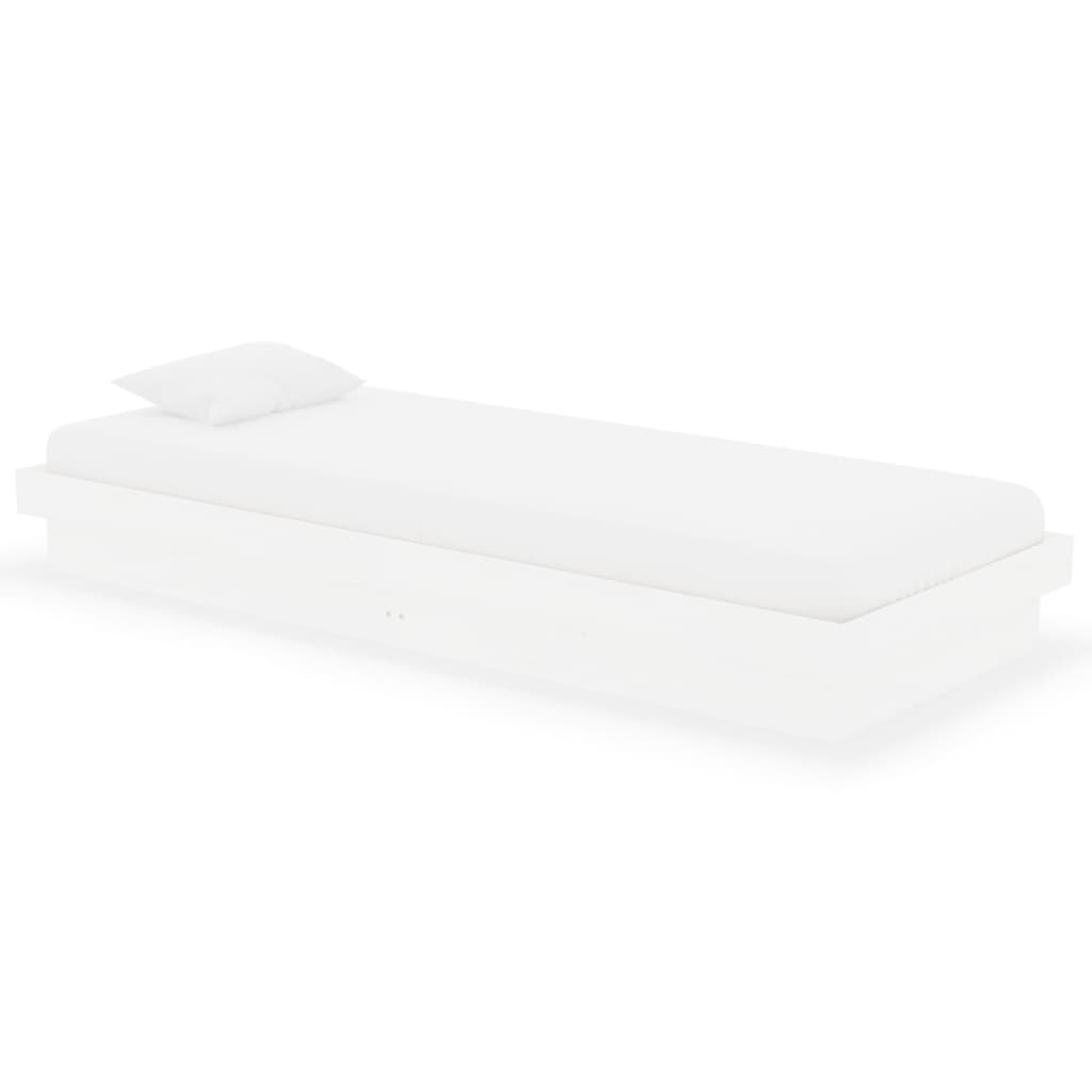 Giroletto Bianco in Legno Massello 75x190 cm Small Single - homemem39