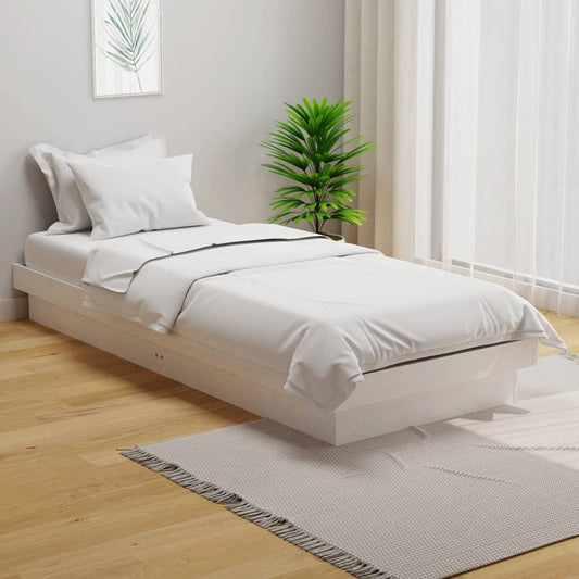 Giroletto Bianco in Legno Massello 75x190 cm Small Single - homemem39