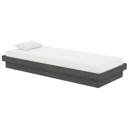 Giroletto in Legno Massello Grigio 75x190 cm Small Single - homemem39