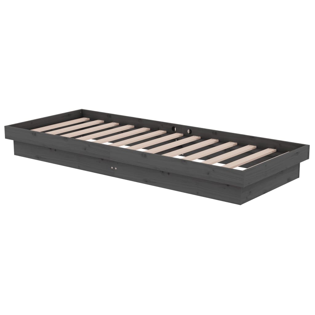 Giroletto in Legno Massello Grigio 75x190 cm Small Single | homemem39