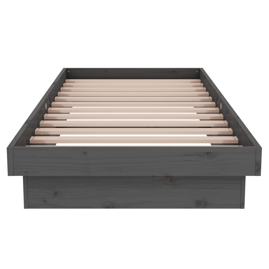 Giroletto in Legno Massello Grigio 75x190 cm Small Single - homemem39