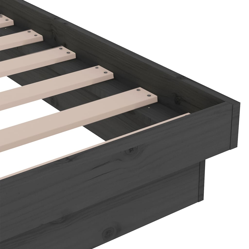 Giroletto in Legno Massello Grigio 75x190 cm Small Single - homemem39
