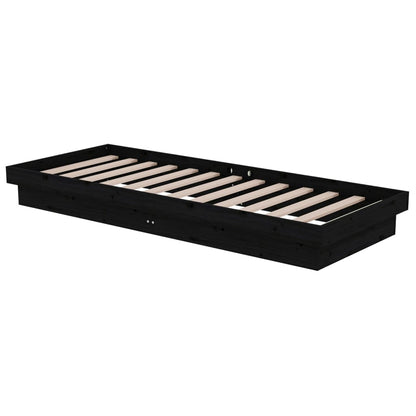 Giroletto in Legno Massello Nero 75x190 cm Small Single | homemem39