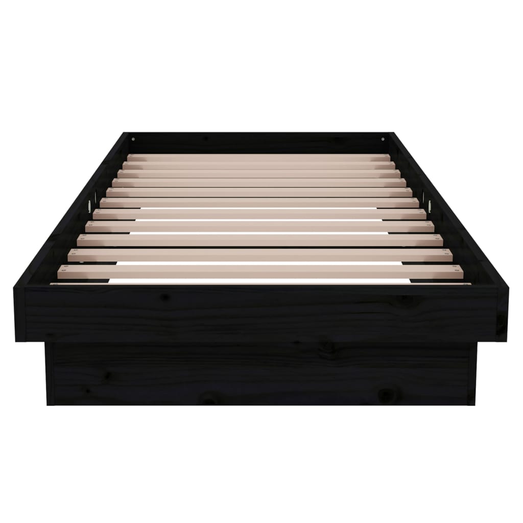 Giroletto in Legno Massello Nero 75x190 cm Small Single - homemem39