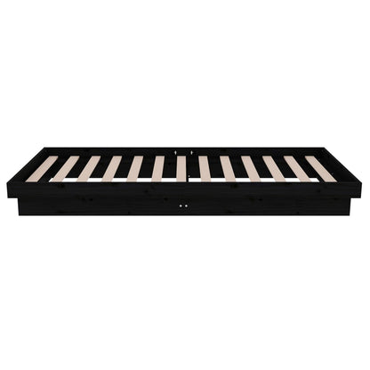 Giroletto in Legno Massello Nero 75x190 cm Small Single - homemem39