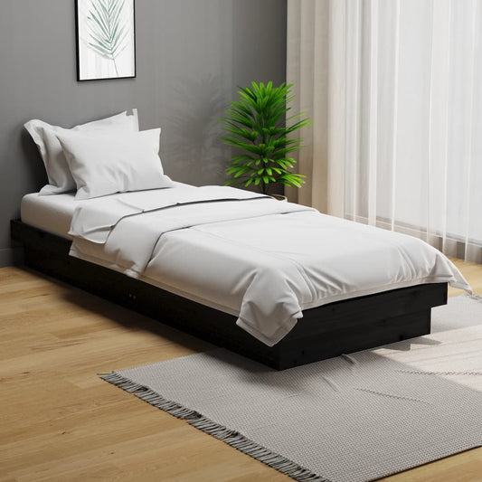Giroletto in Legno Massello Nero 75x190 cm Small Single - homemem39