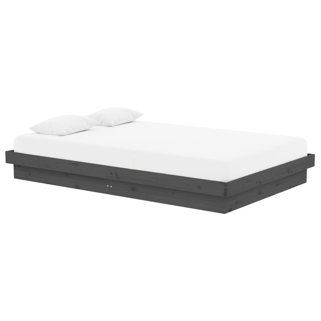 Giroletto Grigio in Legno Massello 120x190 cm Small Double - homemem39