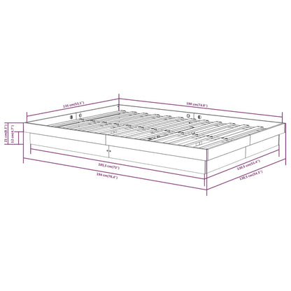 Giroletto Grigio in Legno Massello 135x190 cm Double | homemem39