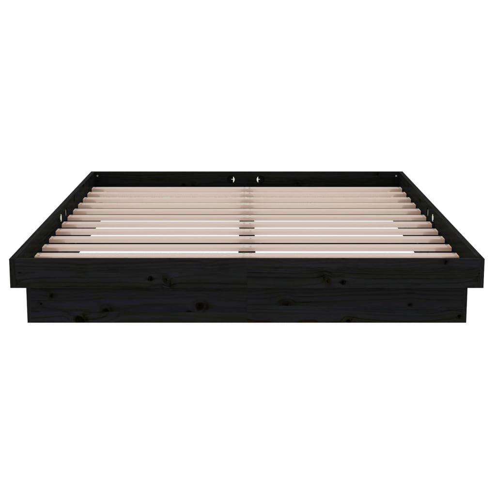 Giroletto Nero in Legno Massello 135x190 cm Double - homemem39