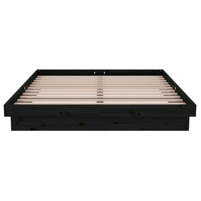 Giroletto Nero in Legno Massello 135x190 cm Double - homemem39
