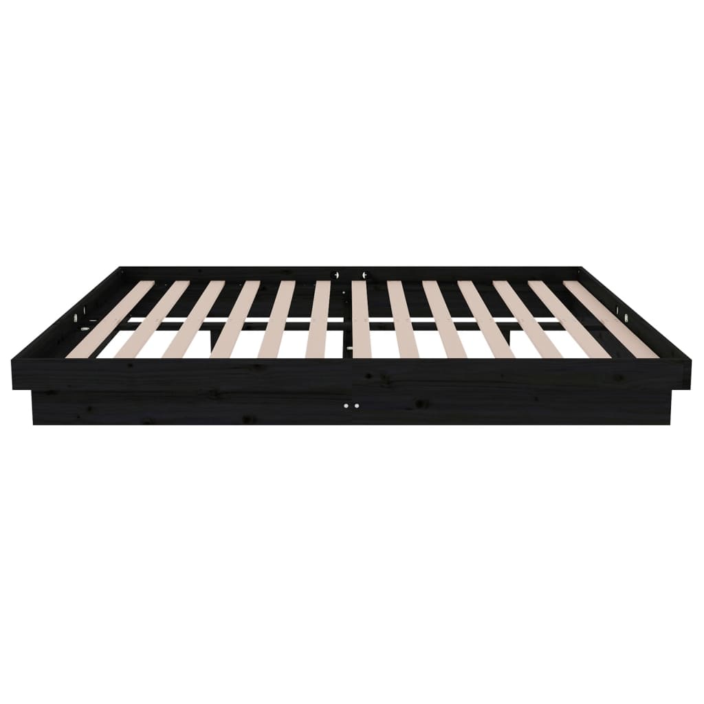 Giroletto Nero in Legno Massello 135x190 cm Double - homemem39
