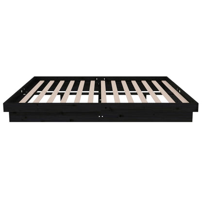 Giroletto Nero in Legno Massello 135x190 cm Double - homemem39