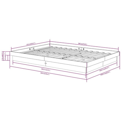 Giroletto Nero in Legno Massello 135x190 cm Double - homemem39