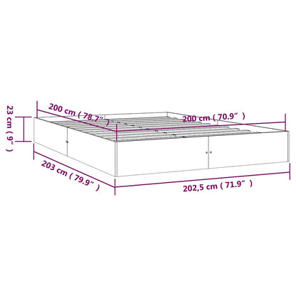 Giroletto senza Materasso in Legno Massello 200x200 cm