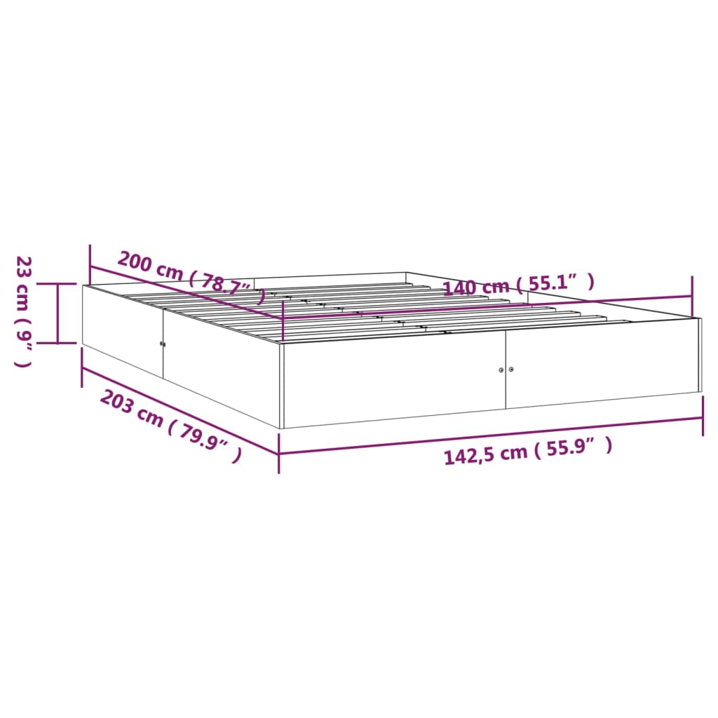 Giroletto Bianco in Legno Massello 140x200 cm | homemem39